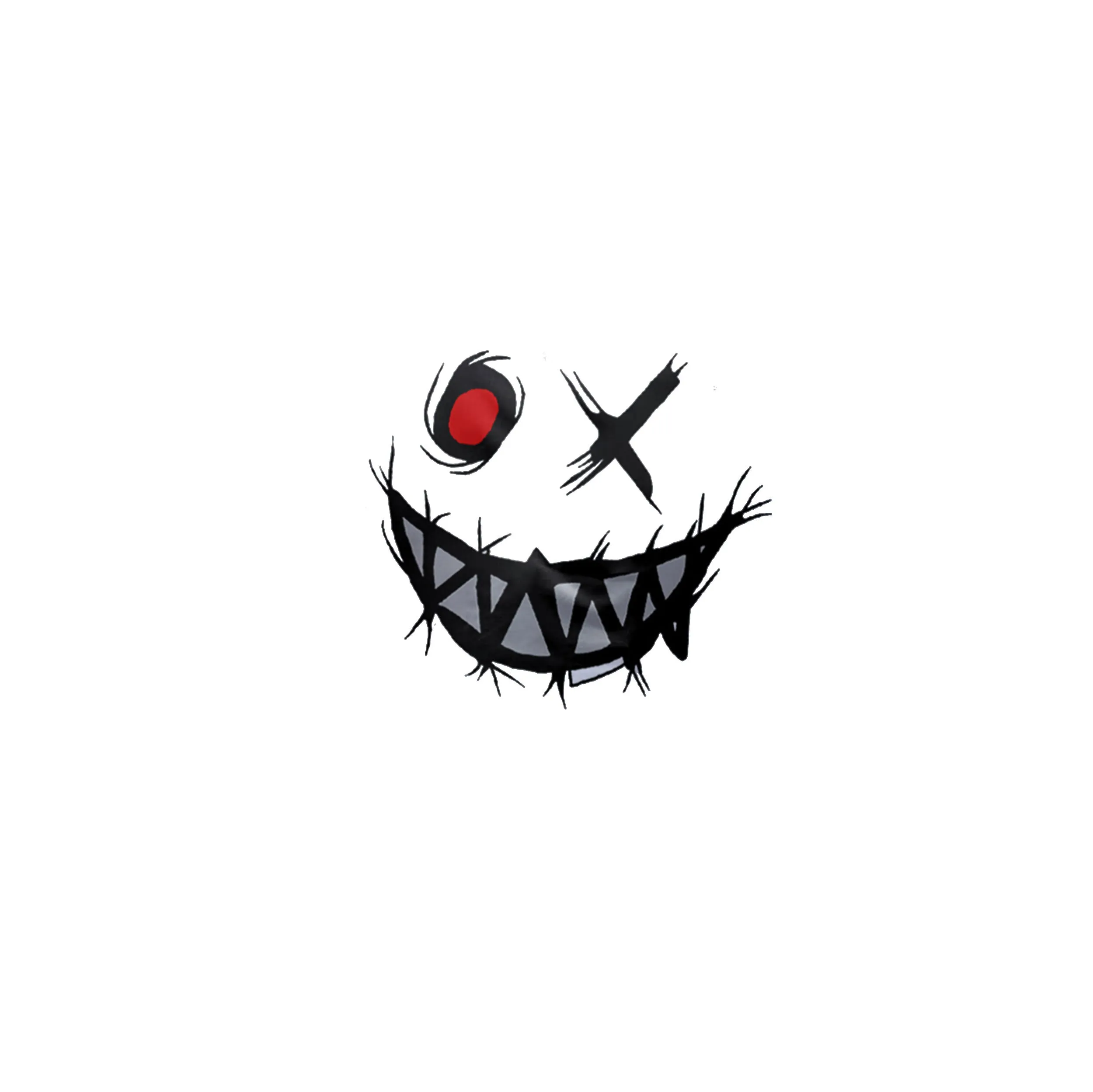 Evil Emoji Graphic White Print T-Shirt