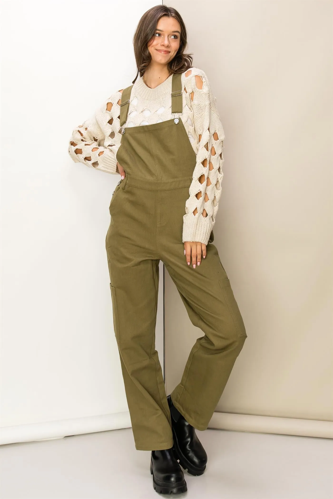 HF23F286-UTILITY OVERALLS WITH ADJUSTABLE STRAPS