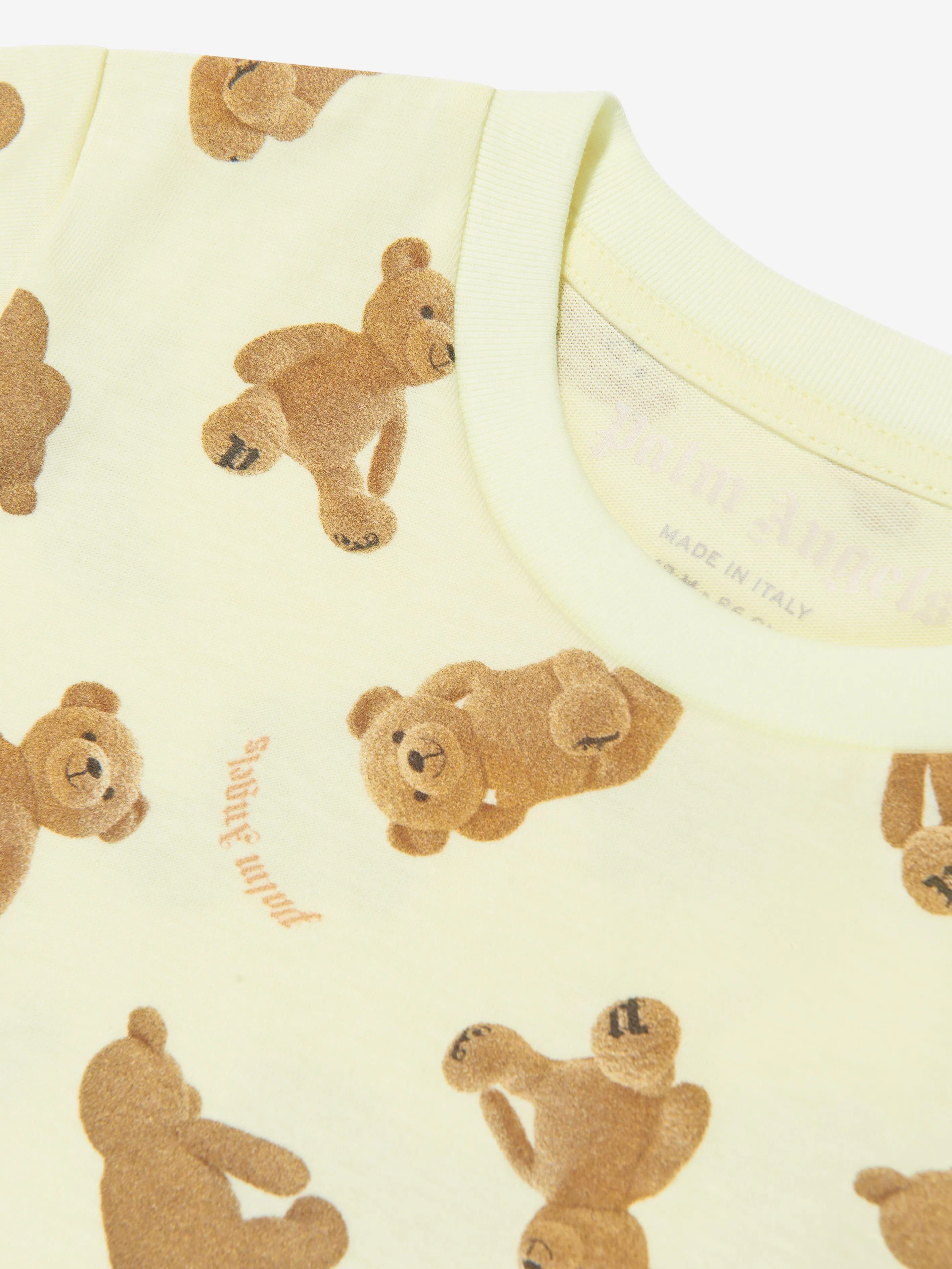 Palm Angels Baby AOP PA Bears T-Shirt in Yellow