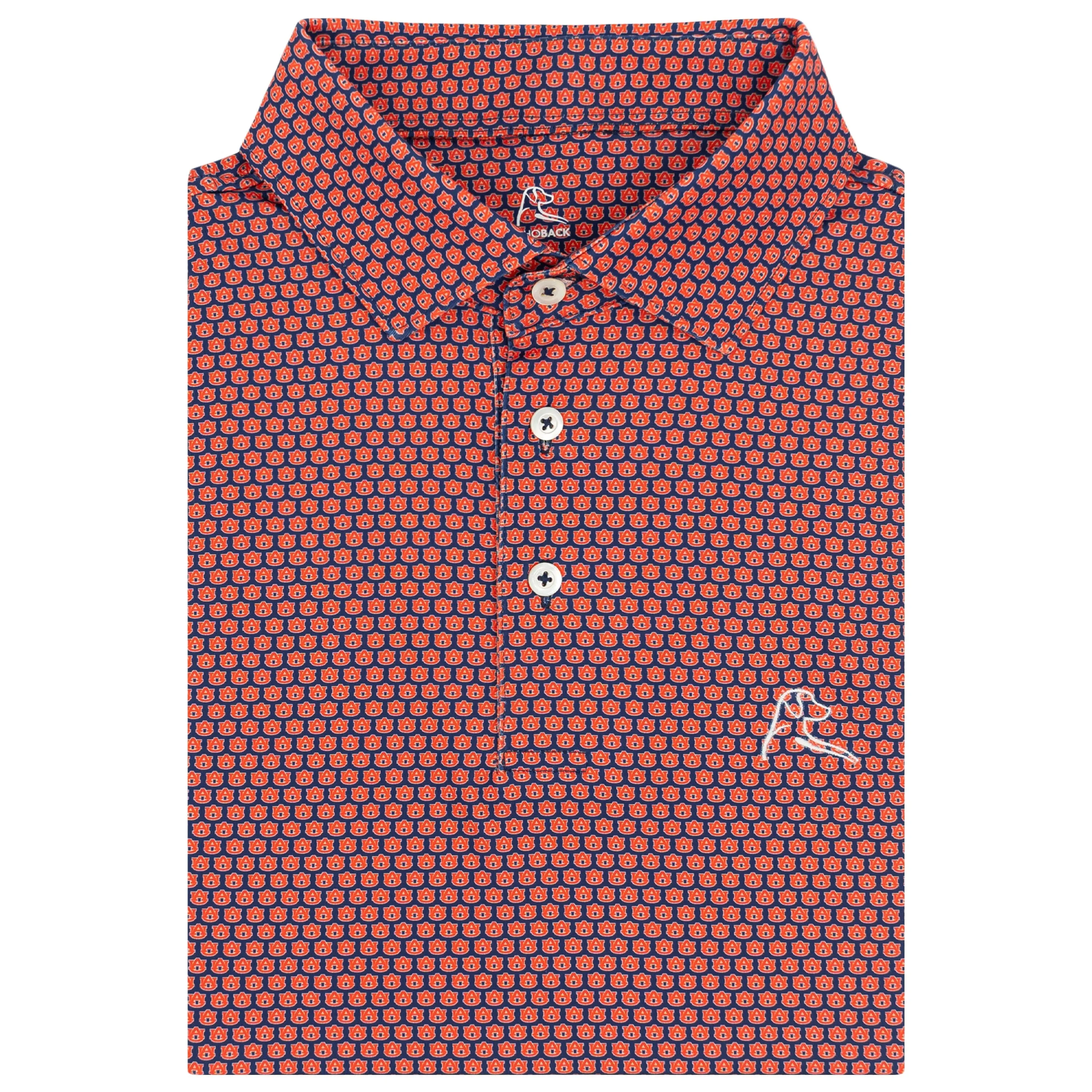 The AU® | Collegiate Polo | The AU - Dock Blue/Blaze Orange