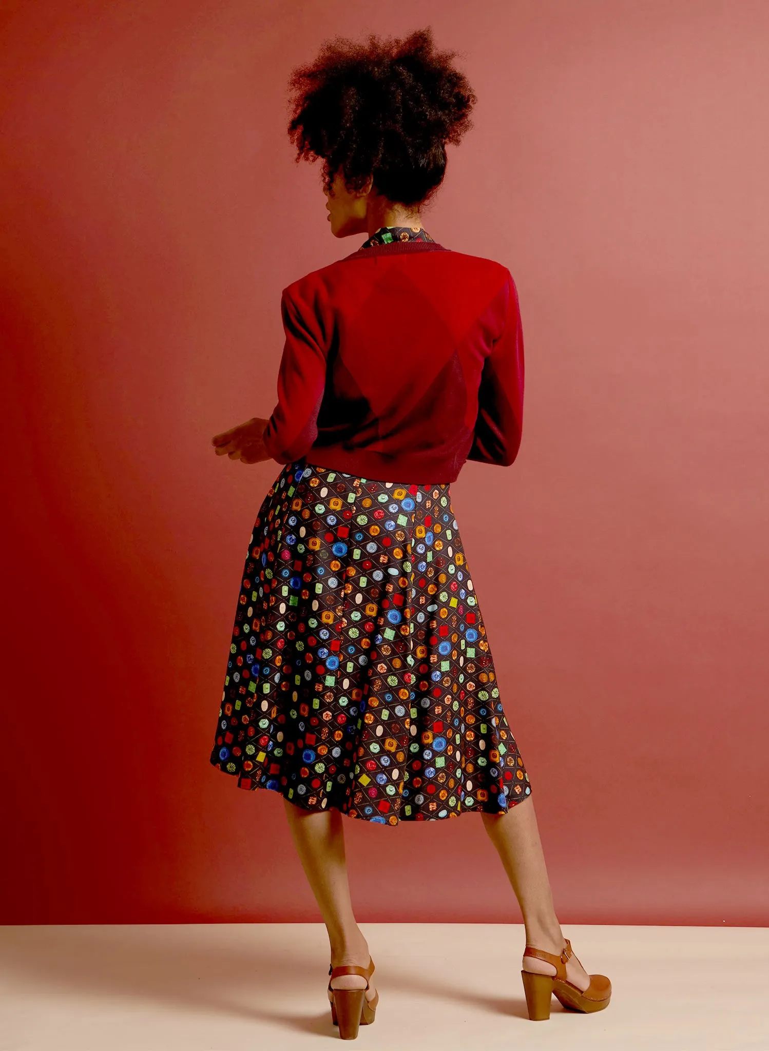 Vera Cardigan - Red Garnet Jacquard